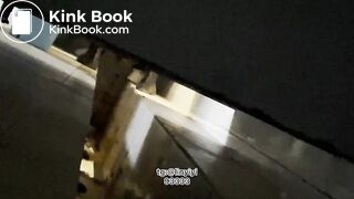 Beautiful woman poops in the toilet