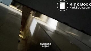 Beautiful woman poops in the toilet