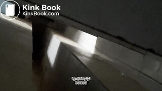 Beautiful woman poops in the toilet