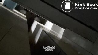 Beautiful woman poops in the toilet