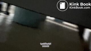 Beautiful woman poops in the toilet