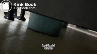 Beautiful woman poops in the toilet