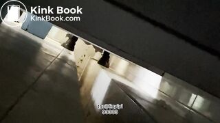 Beautiful woman poops in the toilet