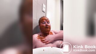 Public Toilet Pig Kenneth Evensen Eats Shit and Covers Himself