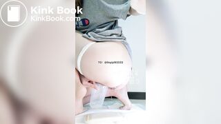 Sexy female anchor takes selfie while pooping 2