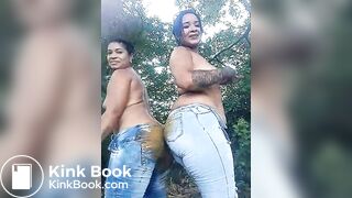 Sexy Latinas grind in shitty jeans