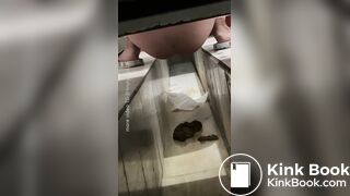 Beautiful woman poops in the toilet 2