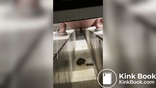 Beautiful woman poops in the toilet 2