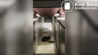 Beautiful woman poops in the toilet 2