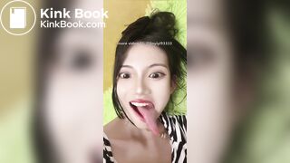 Girl's sexy long tongue