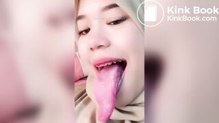 Girl's sexy long tongue 2