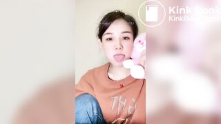 Girl's sexy long tongue 3