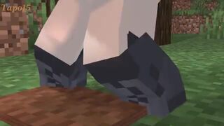 Minecraft girl diarrhea into pumpkin