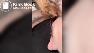 Girl with diarrhea in a public restroom