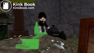 An Ogre Woman destroys the toilet