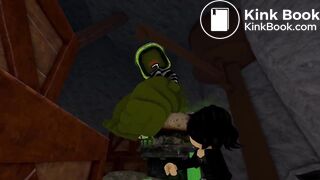 An Ogre Woman destroys the toilet