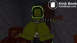 An Ogre Woman destroys the toilet