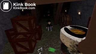 An Ogre Woman destroys the toilet