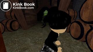 An Ogre Woman destroys the toilet