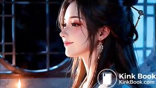 古装的美丽女子优雅地如厕
