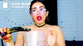 Latina w Glasses Scat Dildo Anal Puke Blowjob