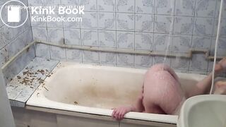 Russian beautiful girl doing enema
