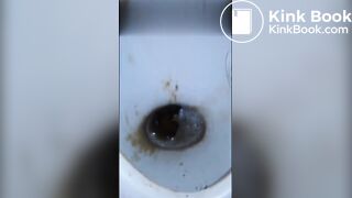 Girl pushing turd
