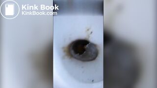 Girl pushing turd