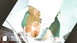Extreme girl pooping a lot