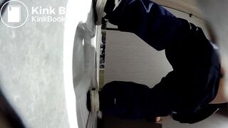 chinese student girl pee and shit in toilet with dialog