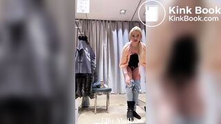 Scat girl piss and shit in fitting room