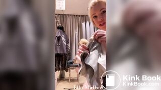 Scat girl piss and shit in fitting room