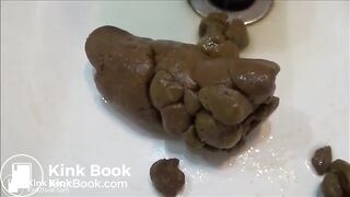Sexy girl poops in sink