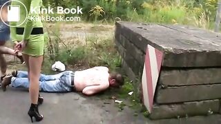 Piss and scat at the side of the road