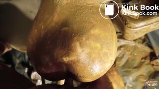 Camping Toilet Together - couple scat play with shit