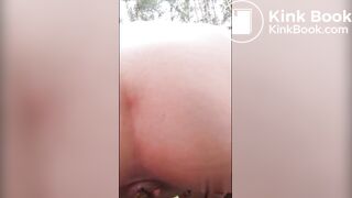 Woman scat in forest