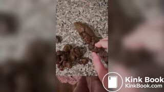 (2/25/26) Girl rubs hard turds on her boobs