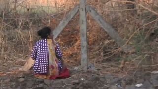 desi aunty morning ritual outdoor