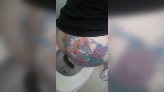 beautiful tattoo butt monster big pooping
