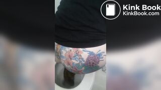 beautiful tattoo butt monster big pooping