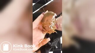 Latina licking and smearing