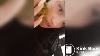 Latina licking and smearing