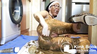 nun plays with her shit and eats
