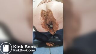 Poop in blue pantyhose