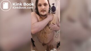 Enby smears shit all over in the shower & tastes it