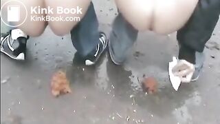 Dupla para na estrada pra fazer cocô