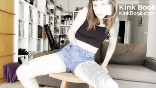 European Cutie Messes Jean Shorts