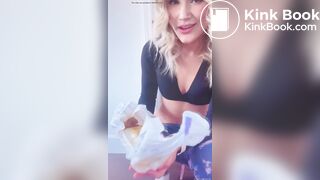 Sexy gym girl cleans her Diaper