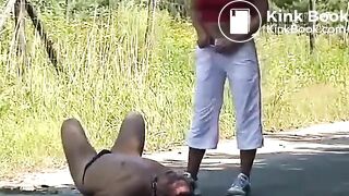 lucky dirty boy licking her shitty ass