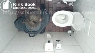 Girl big diarrhea in public toilet